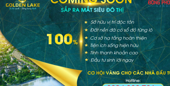 GOLDEN LAKE - ĐẤT NỀN CÓ SỔ - 9,9TR/M2 - HOÀN LÃO, QUẢNG BÌNH  LH :0934909791