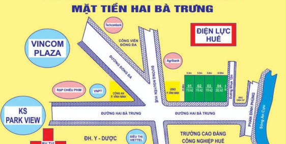 Nhượng lại 4 lô đất mặt tiền Hai Bà Trưng, có thể mua cả 4 lô để kinh doanh KS