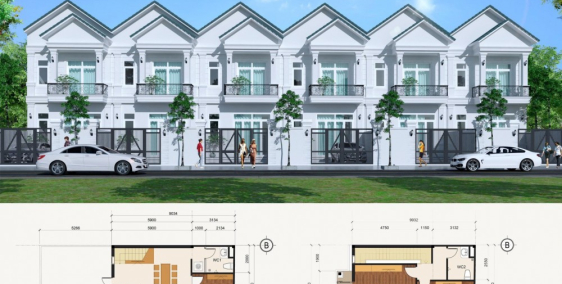 Bán nhà 1 trệt, 1 lầu, 116m2, tc 60m2, sổ sẵn, ngay thủ dầu một