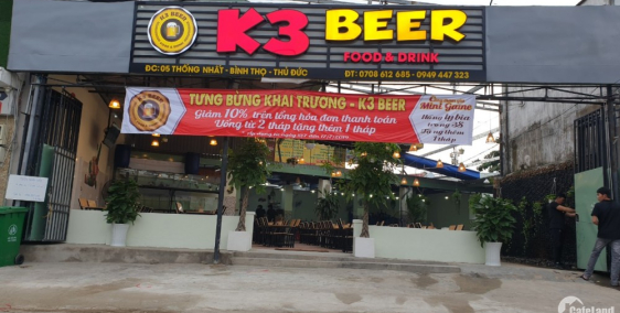 Sang Lại Quán Nhậu K3 Beer 300m2 Vô KD Ngay Số 5 Thống Nhất, Bình Thọ, Thủ Đức