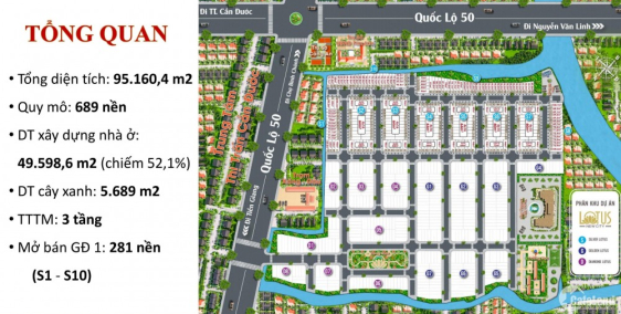 Đất nền Lotus New City Quốc lộ 50 , Cần Đước Long an