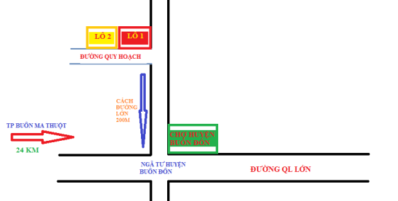 Cần 2 Lô đất lớn 0,96ha nằm tại mặt tiền TT Huyện Buôn Đôn