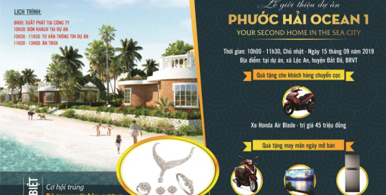 Bán đất ven biển 100-160m2 SHR giá đầu tư lời cao