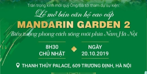 Chính thức mở bán 10 căn hộ đẹp nhất Mandarin Garden 2 của chủ đầu tư Hòa Phát