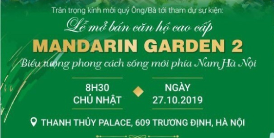 MUA NGAY KẺO LỠ ️️️  10 CĂN HỘ MANDARIN GARDEN 2 CUỐI CÙNG  