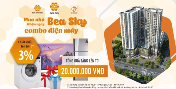 Chung cư Bea Sky: view 36 phố phường mới, cạnh công viên Chu Văn An 100ha