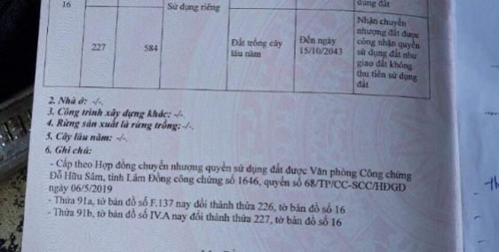 BÁN NHÀ ĐẤT BẢO LỘC, LÂM ĐỒNG CHÍNH CHỦ, SHR, 909M2, 325M2 THỔ CƯ GIÁ 1,85 TỶ