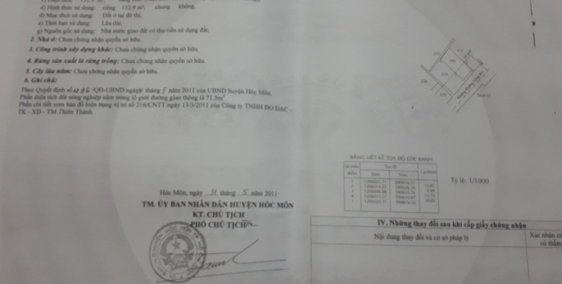 Cần tiền bán gấp lô đất mặt tiền Dương Công Khi, Tân Hiệp, Hóc Môn