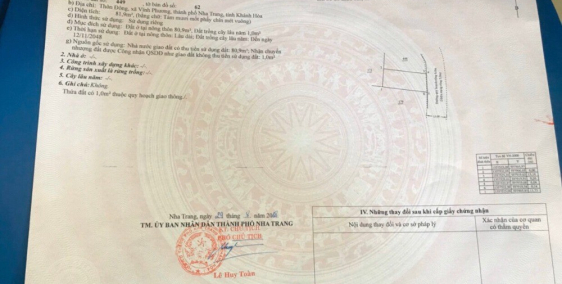 Bán lô đất thôn Đông Vĩnh Phương ngang 6m 720tr