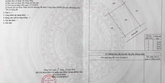 Bán đất chính chủ tại xã Phước Khánh - Nhơn Trạch