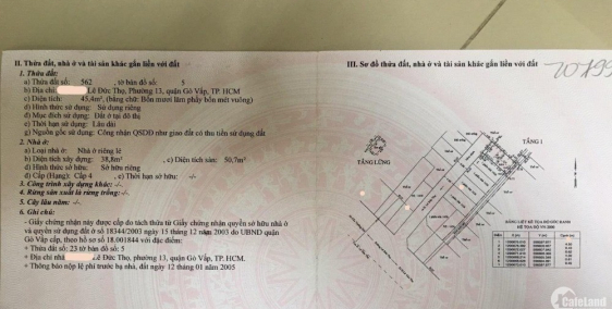 Bán Gấp ĐẤT ở Lê Đức Thọ, phường 13, quận Gò Vấp. Giá 3,5 tỷ