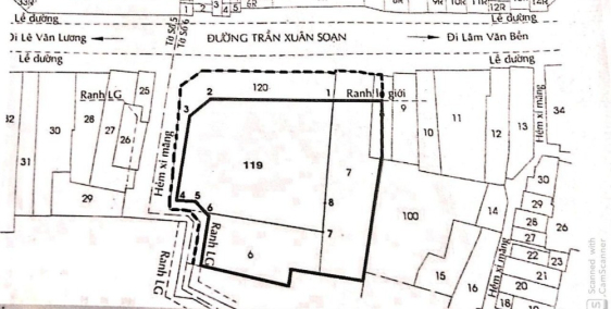 Mặt tiền Trần Xuân Soạn Quận 7, 2000m2 Có Thổ Cư, đang cho thuê 120tr/m2