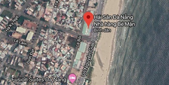 Cho thuê lô đất 3 mặt tiền Võ Nguyên Giáp, cạnh nhà hàng Bé Mặn.