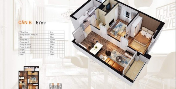 Cho thuê CHCC tại HD Moncity Hàm Nghi 67m2 full đồ đầy đủ 12tr/tháng ở ngay