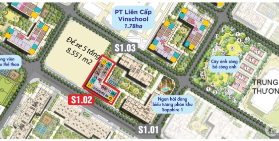 Căn hộ 2PN 2VS đẹp nhất tòa S1.02 dự án Vinhomes Ocean Park Gia Lâm giá hấp dẫn