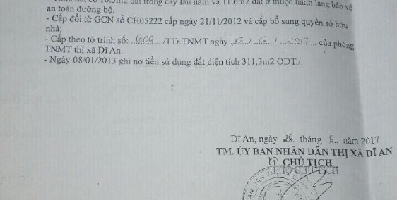 Đất có sổ đỏ, chủ Nguyễn Thị Chinh