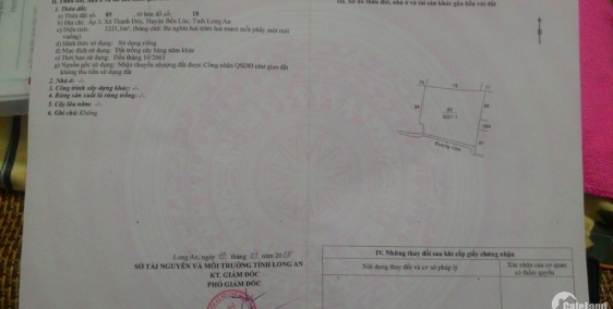 Bán 3200m2 đất giá 4.5 tỷ , gần khu công nghiệp Hòa Bình , trường TH Thạnh Đức