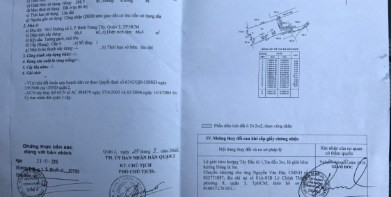 Bán gấp 288,5m2 đất+nhà chính chủ: 56/3 đường số 5, Bình Trưng Tây, Q.2
