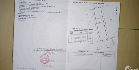 Cần bán lô dat nền cho dau moi Binh điền f7 q8