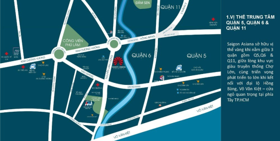 Căn hộ Saigon Asiana Quận 6 92m2 - 3PN view đẹp, full nội thất.