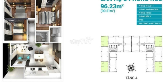 Giá tốt! Căn hộ cao cấp Lavida Plus 3 phòng ngủ, view rất đẹp, hướng ban công Tâ