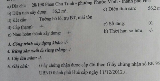 Bán nhà kiệt xe máy Phan Chu Trinh 1ty190tr