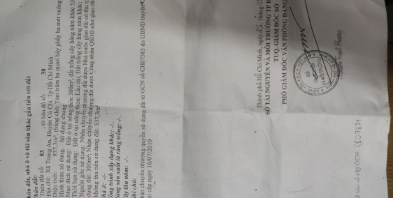 Đất mặt tiền, đường Trung An, xã Trung An, diện tích 837.3m2