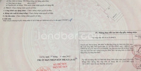 Chính chủ bán đất sổ đỏ mặt đường Quốc lộ 55, Thị Xã Lagi, Tỉnh Bình Thuận-468m