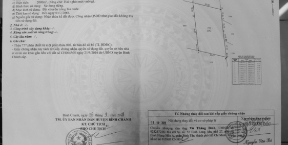 Bán đất NN 2000m2 giá 1ti75, Kênh 11-Bắc Lê Minh Xuân (chính chủ)