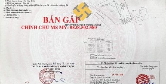 chính chủ Bán gấp Nhà mặt tiền đường Vũ Tùng, Quận Bình Thạnh, Tp Hồ Chí Minh