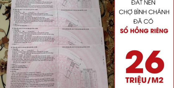 Đất Nền Mặt Tiền Lộ Giới 30, Huyện Bình Chánh, Đã có sổ hồng riêng