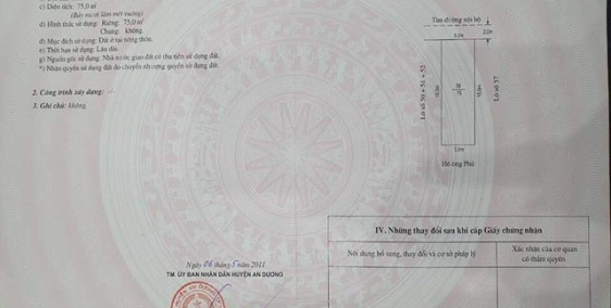 Bán đất 75m khu phân lô đường nhựa rộng 4m Vân Tra, An Đồng, An Dương, Hải Phòng