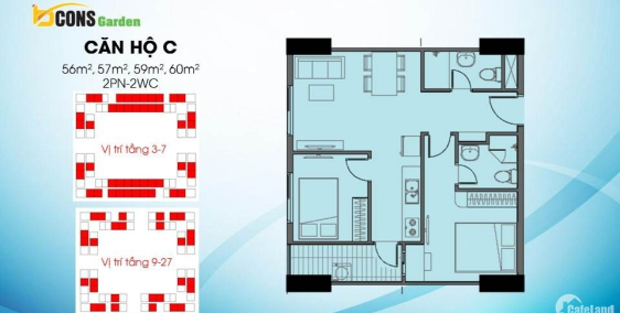 Bán gấp trong tuần, căn 2pn 2wc tầng 17 Bcons Garden chênh chỉ 20tr.0909 4040 16