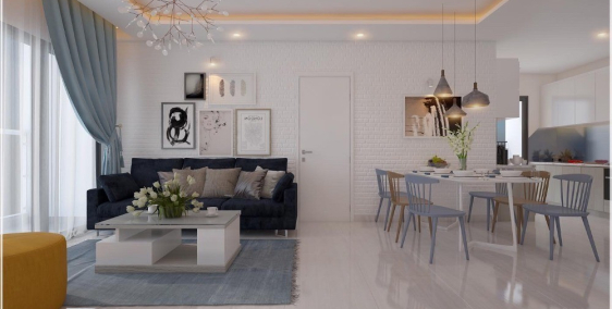 Cho thuê căn hộ 2PN view sông Đảo Kim Cương. 25 triệu, đầy đủ nội thất cao cấp.