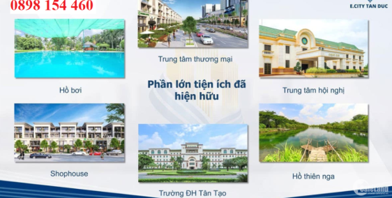 KĐT E.City Tân Đức, Đất nền, Nhà Phố, Shophouse, Đại lộ Long An
