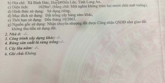 Bán 1000m2 đất vườn Ấp 2 Bình Đức, Bến Lức, Long An. Giá 450 triệu Sổ hồng riêng