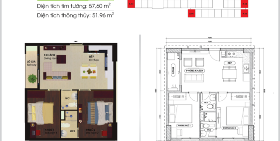 Cần bán gấp căn hộ Bcons Suối Tiên, Căn góc hướng đẹp - DT: 57m2 - KV Làng ĐH