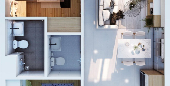 1 tỷ 350 triệu Căn 2 PN, 2 WC view trực diện hồ bơi DA Bcons Miền Đông ở tầng 3