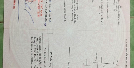 CHÍNH CHỦ CẦN BÁN NHÀ 205/18A25 TÂN HÒA ĐÔNG, P14,Q.6 TP.HCM