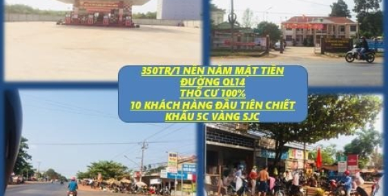 ĐẤT mặt tiền QL 14 sát BECAMEX Chơn Thành GIÁ chỉ 360tr