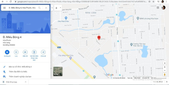 Bán lô đất Miếu Bông 4, khu Nam cầu Cẩm Lệ