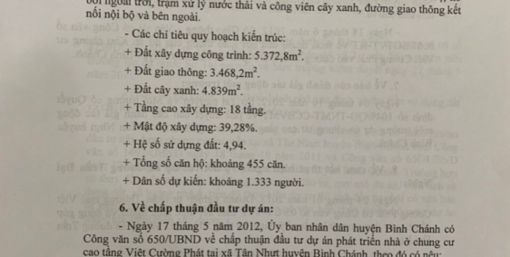 Chuyển nhượng dự án 1,3ha chung cư Trần Đại Nghĩa, Bình Chánh.