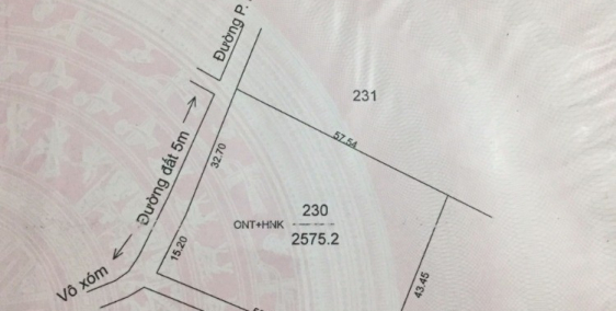 Bán đất thổ cư giá rẽ 48×57 cây hằng năm có 400m2 thổ cư. Kẹt tiền cần bán gấp