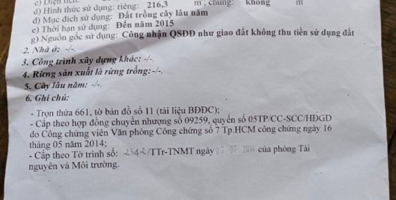 chính chủ bán đất mặt tiền đường kênh 7, xã tân nhựt, bình chánh. 216m2 giá 1tỷ7