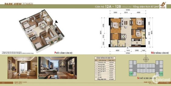 Cần bán căn 3 ngủ tầng đẹp CC Đồng Phát Park View Hoàng Mai, Hà Nội. Hướng Đông.