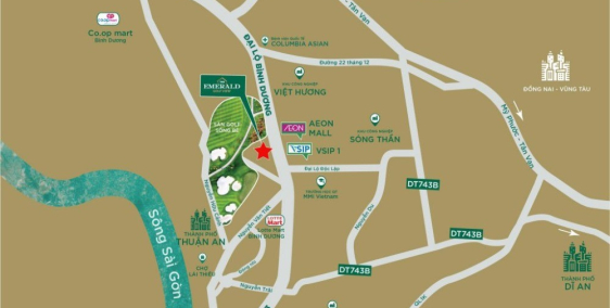 Mở bán Emerald Golf View  28tr m2 tại mặt tiền quốc lộ 13 sát sân golf