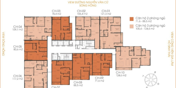 Bán căn hộ cao cấp 3 phòng ngủ, vị trí góc tại Premier Berriver Long Biên