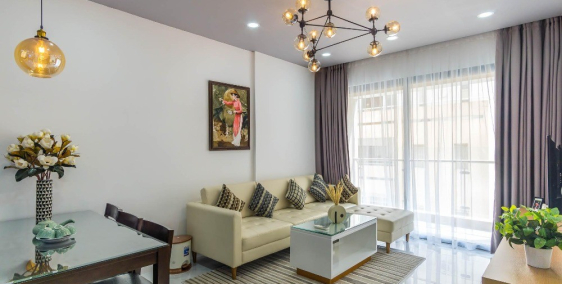 Cho thuê căn hộ 2PN thoáng mát đẹp The Gold View Q4.