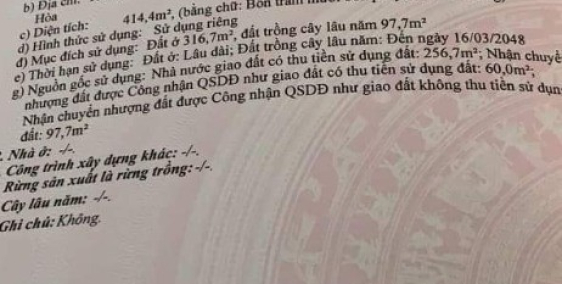 Chính chủ cần bán lô đất thuộc xã Cam Thành Nam - Cam Ranh