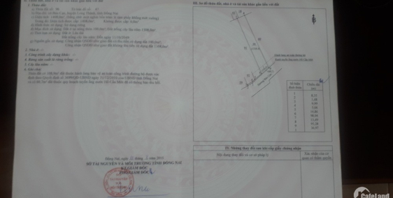 Bán đất mặt tiền đường nhựa bàu cạn sát cổng sau sân bay long thành